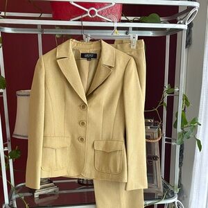 Kasper Beige Blazer and Trousers Ensemble